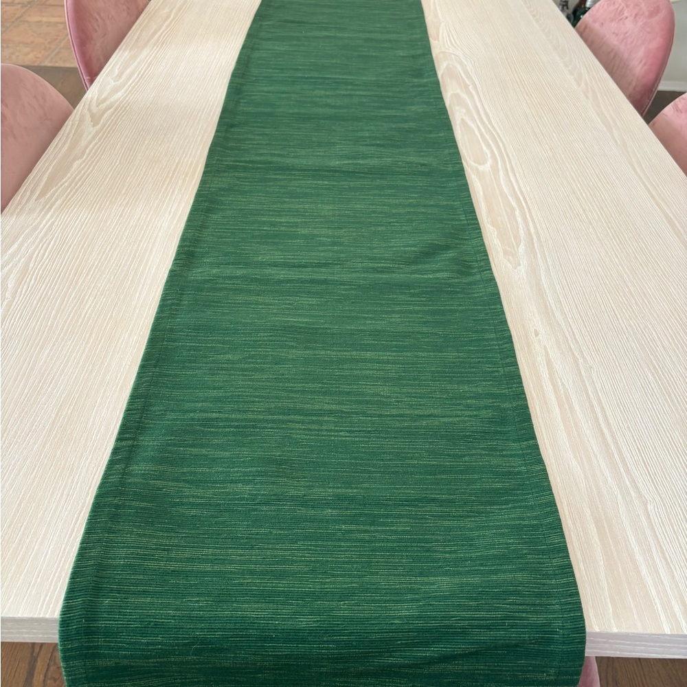 Crate&Barrel Deep Green Table Runner
